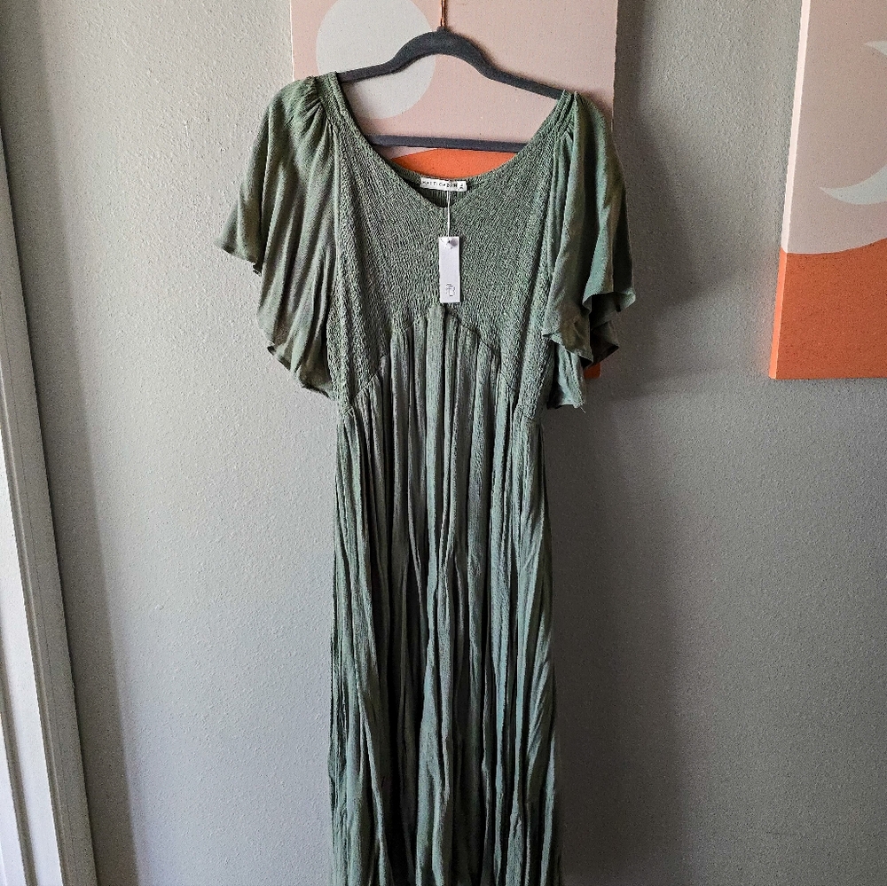 XL - Baltic Born "Felicity" Smocked Dress - Sage Green